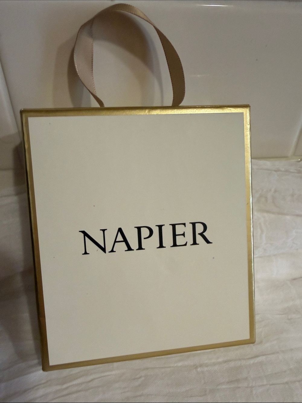 Napier Gold-Tone Necklace Set with Pink Teardrop and Blue-Yellow Floral Charm - Picture 5 of 8